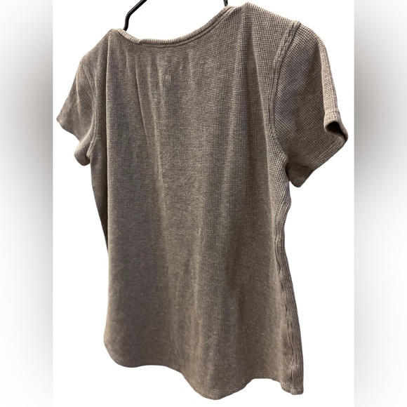 Lululemon Women’s Gray Waffle Knit Short Sleeve Tee Shirt Workout Top - Picture 6 of 11
